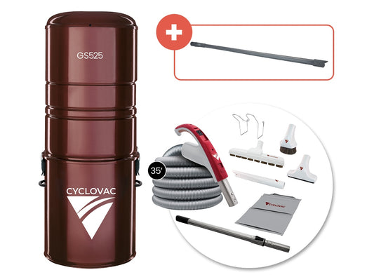 Cyclovac H525 - w/ Hard Floor Attachment Kit