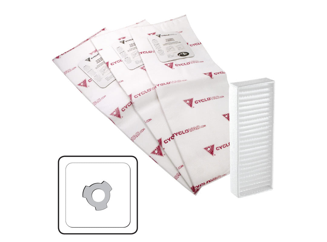 Set of 3 Cyclovac Heavy Duty Bags - With Filters