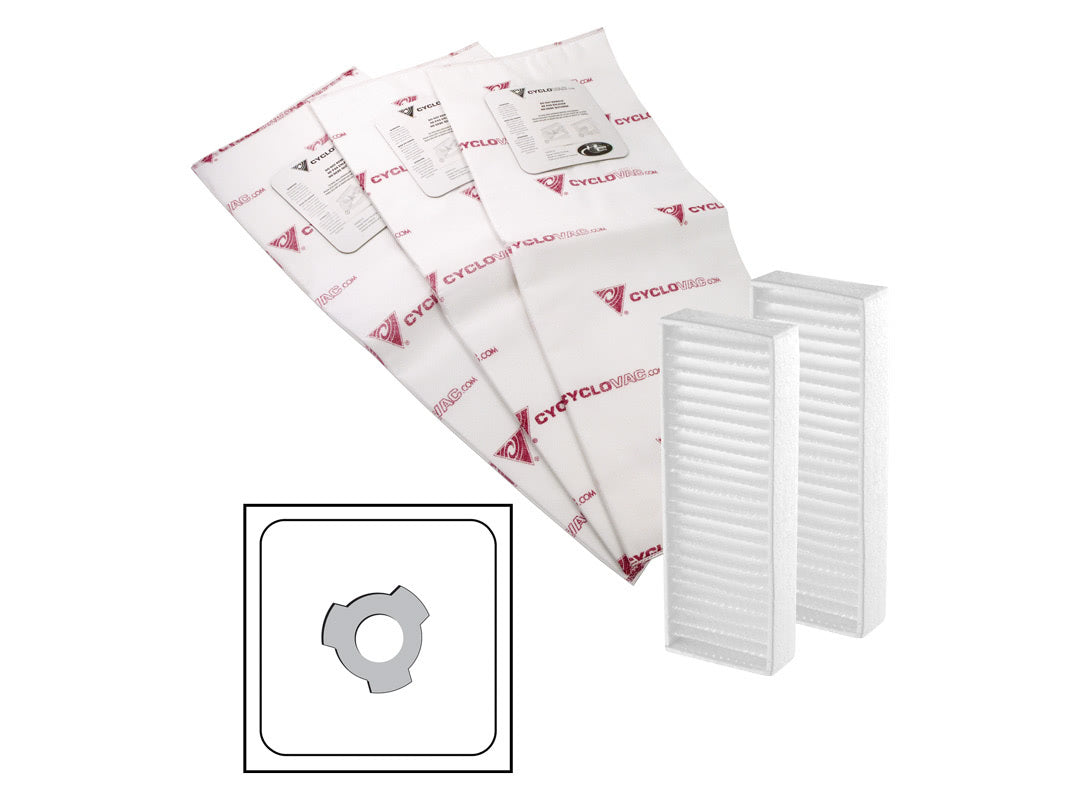 Set of 3 Cyclovac Heavy Duty Bags - With Filters